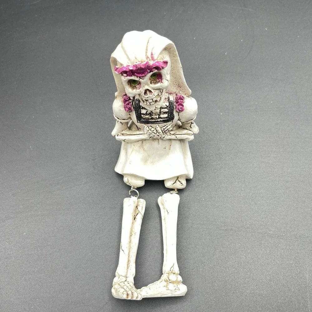 Halloween Skeleton Bride‎ Shelf Sitter Dangling Legs Day of the Dead Decor